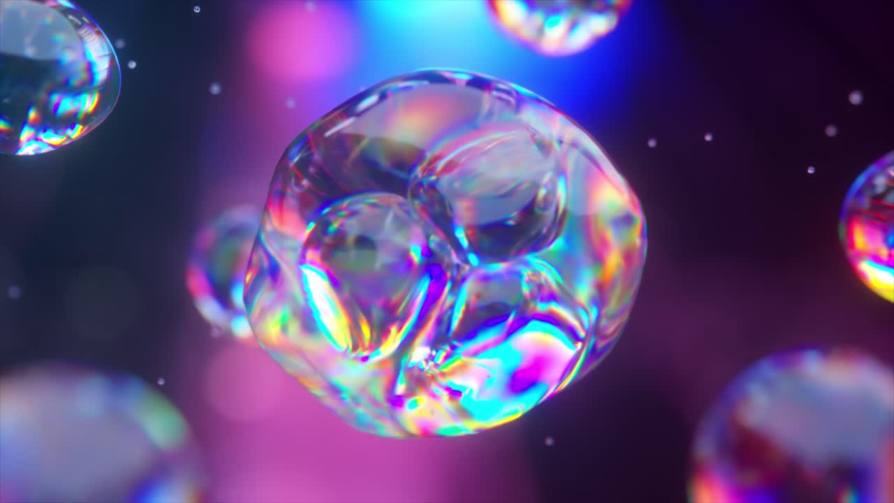 추상적인 iridescent 거품