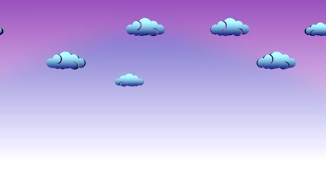 nubes en el cielo. animación de bucle