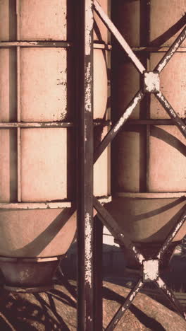 close up of industrial silos