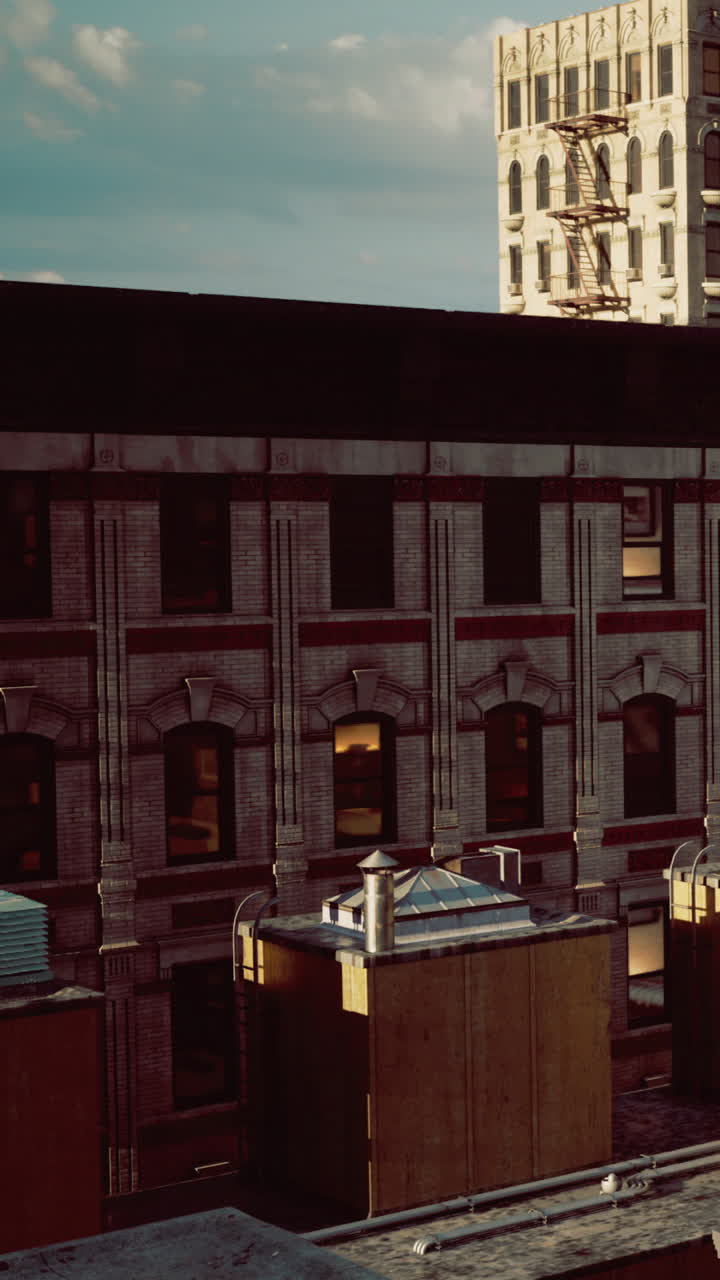 L'architettura urbana prende vita nella morbida luce pomeridiana e nelle ombre.