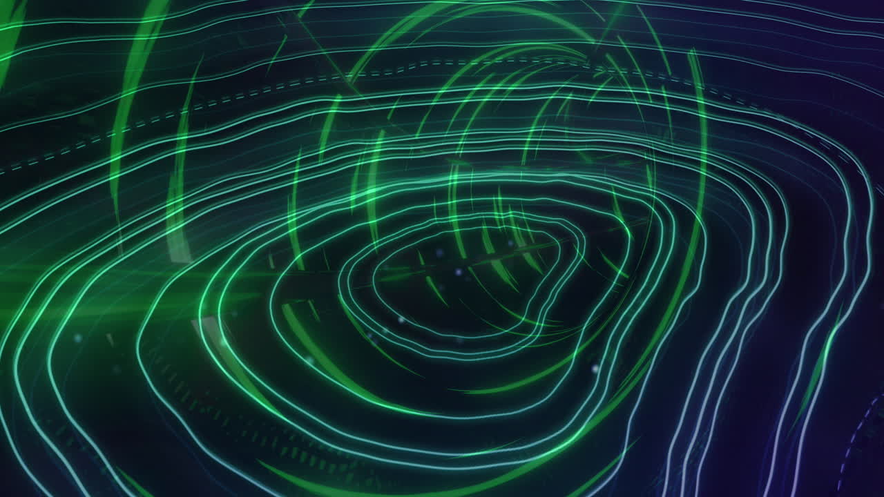 animación de formas en movimiento sobre un túnel digital