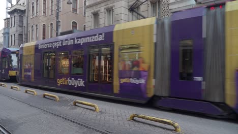 istanbul tram in motion