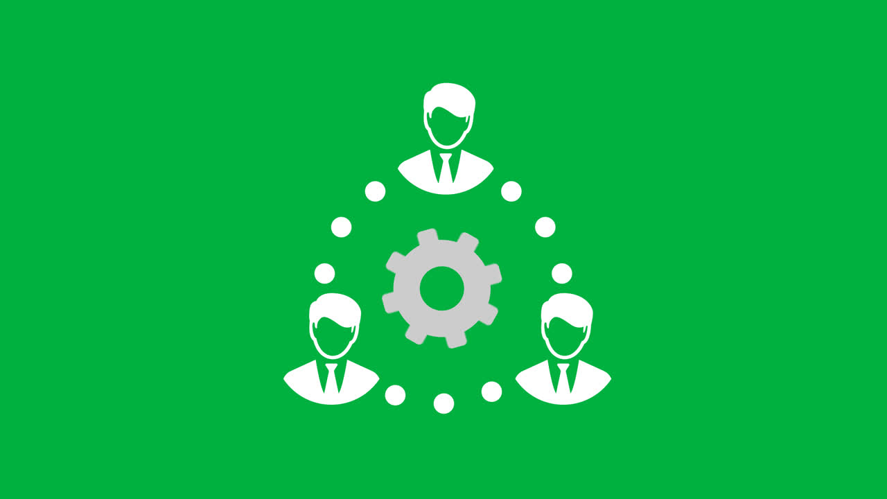 Animated Icon of Business Team Collaboration and Process