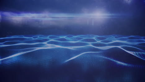 digital waves forming abstract animation patterns on futuristic blue background