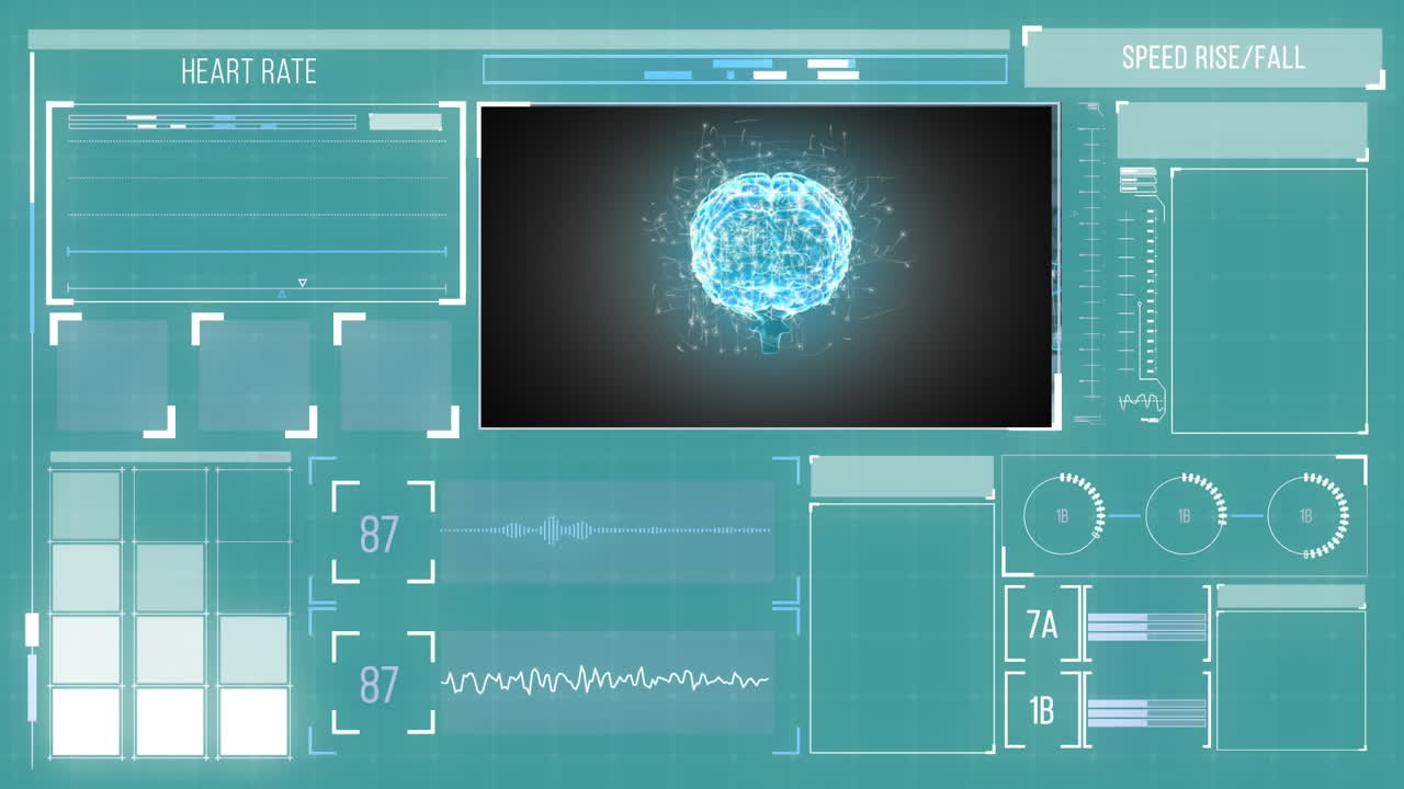 estructuras moleculares flotando contra la interfaz digital con el procesamiento de datos médicos