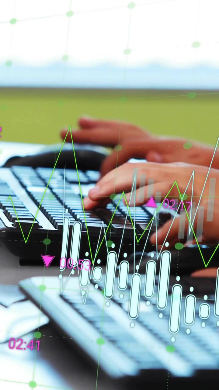 Animación de procesamiento de datos sobre escolares diversos usando ordenadores
