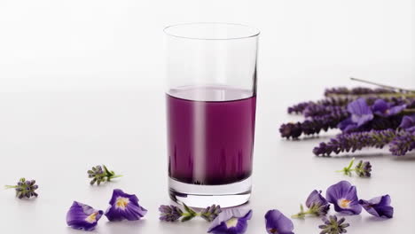 lavender drink in a glass