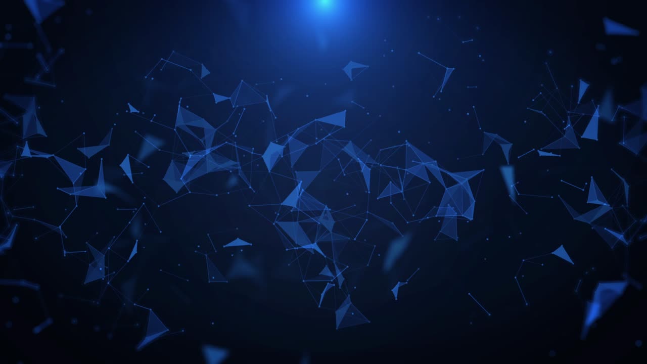 Abstract Blue Polygonal with Dots Lines Structure Shape Copy Space 4K Motion Seamless Loop Background for Infographic Work, Stage, Farewell, Science Fiction Film.