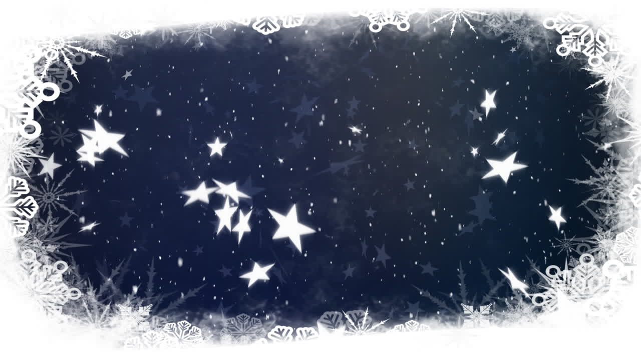 파란색 바탕에 눈이 내리고 있습니다.