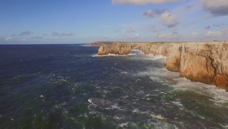 big waves at the most south western point of europe, cabo de são vicente and sagres in the algarve, portugal