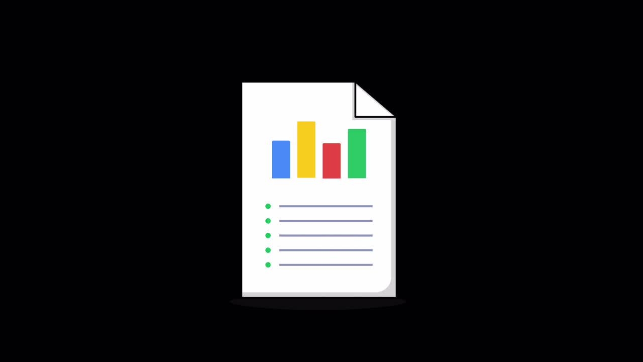 Animated Magnifying Glass Examining Data and Report Document