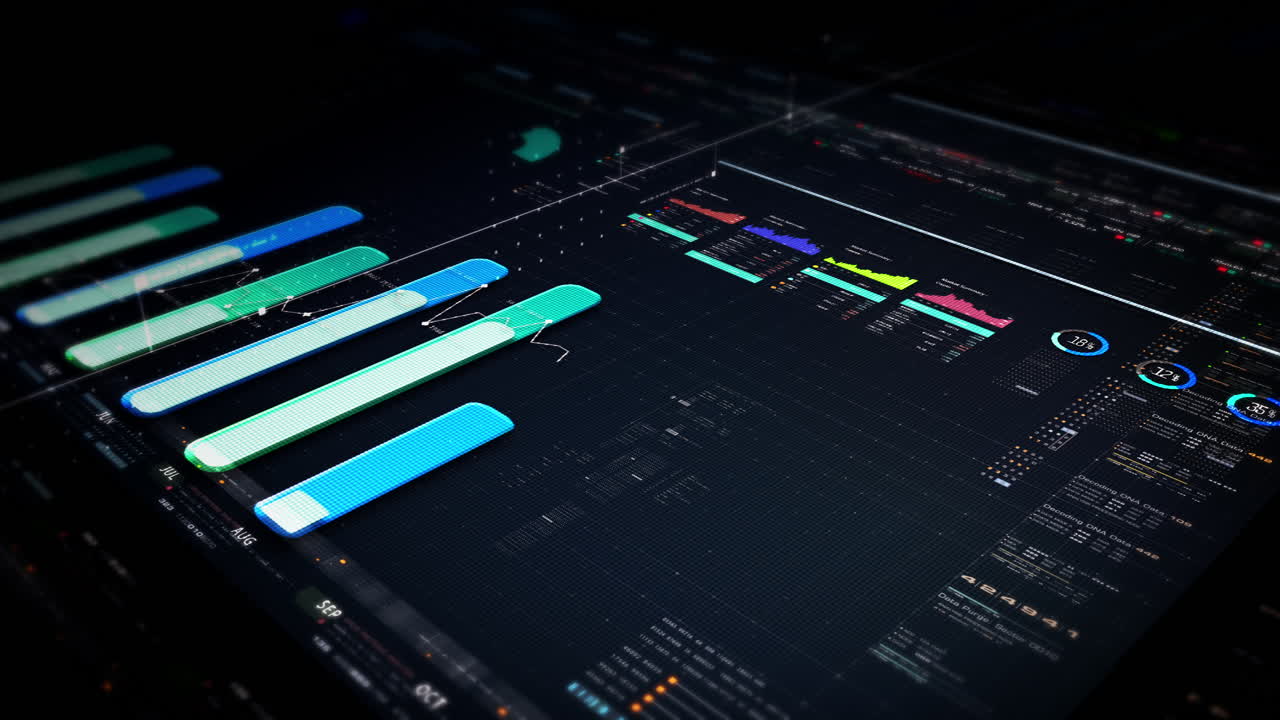 visuales de datos dinámicos para gráficos de información de negocios, gráficos animados e insights basados en datos para una maqueta de reunión de negocios. explore el mundo del comercio, las bolsas de valores y la criptografía