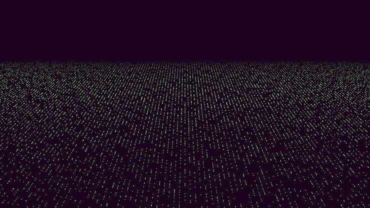 Vibrant green dots on a mysterious dark background