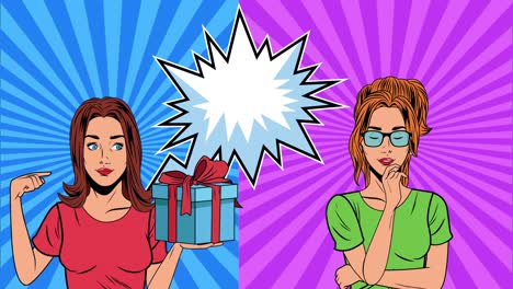mujeres hermosas con talento y expresión estilo burbuja pop art