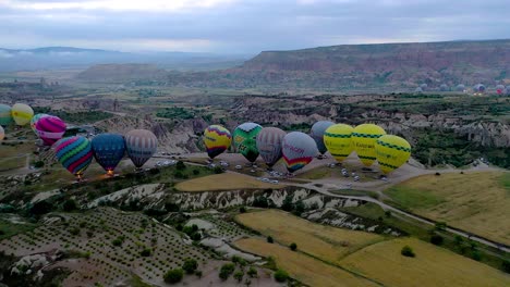 hot air balloons in goreadocia, cappadocia, turkey. hot air balloon festival 2024