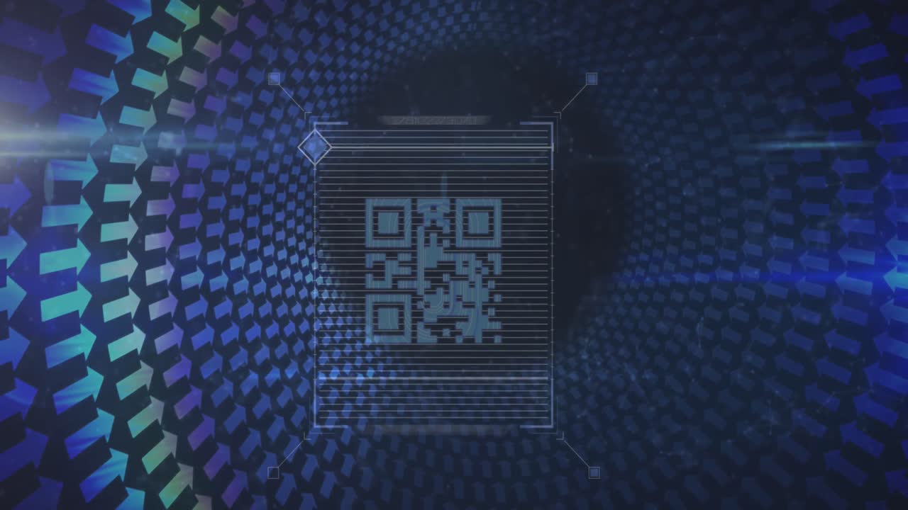 Animation of qr code over rows of arrows