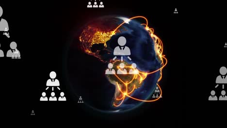animación de iconos de medios en todo el mundo