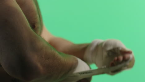 man preparing for boxing match