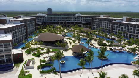 scenic flight backwards with drone highlighting the hyatt zilara hotel in juanillo cap cana, devastated by the pandemic