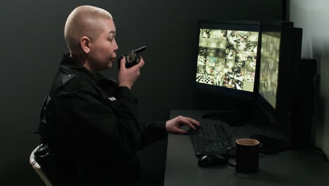 safety guard working in a room