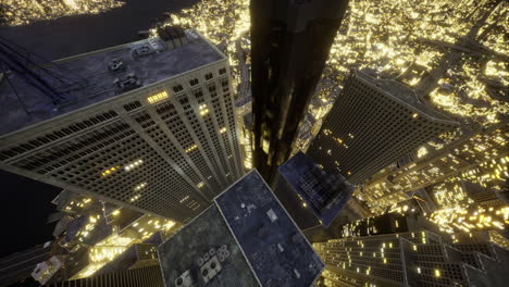 vibrant city skyline illuminated at night with dazzling lights and urban energy