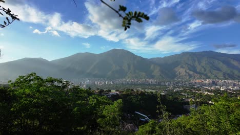 caracas city landscape with ávila mountain range, vibrant scenery
