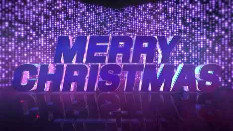 Merry-Christmas-with-neon-purple-dots-on-disco-stage