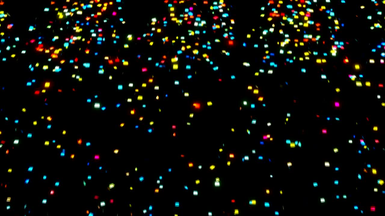 Animazione CG di particelle di coriandoli