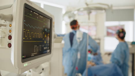 surgical operating room with medical monitoring equipment