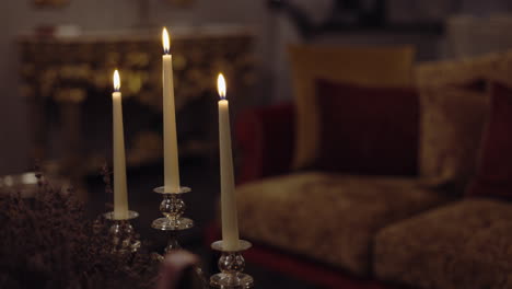elegant candles illuminating a dimly lit interior