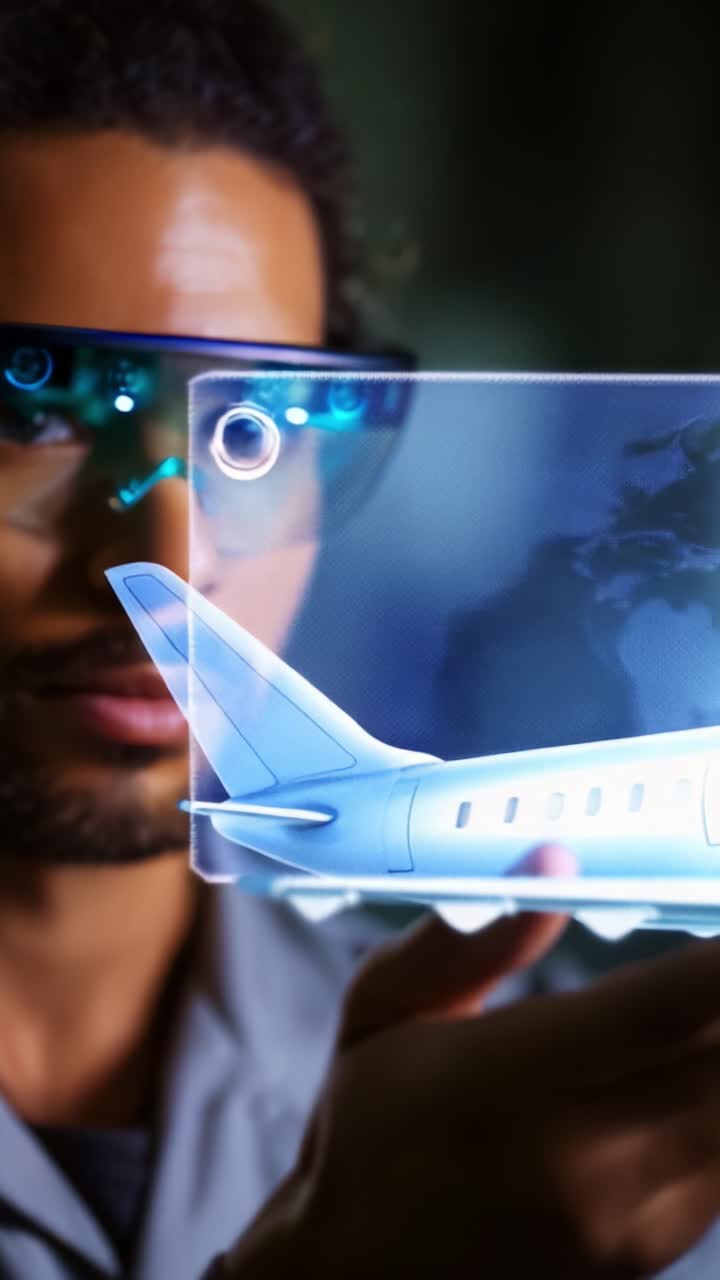 Innovative Engineer Visualizes Aerospace Design Through Augmented Reality, Capturing the Future of Aircraft Development with Cutting-Edge Technology and Creativity