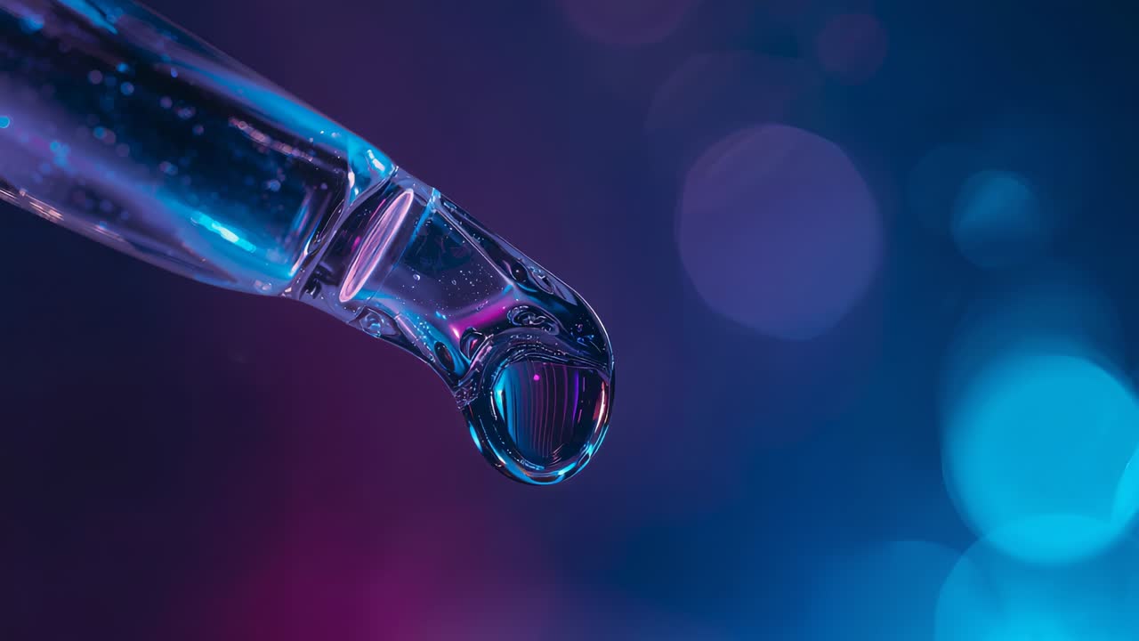 Dripping glass dropper studio forming bead, stretching neck and letting droplet as gravity pulling