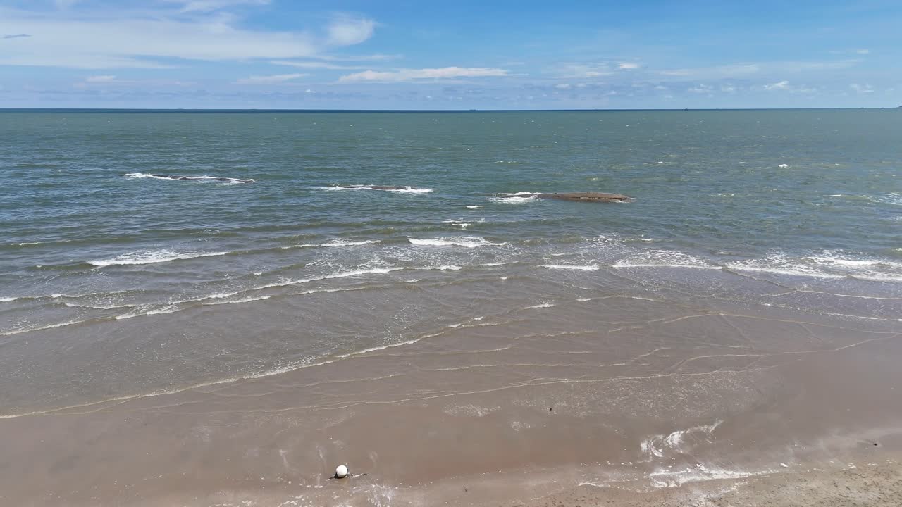 Aerial View Pan of the Secret Beach and the Sea in Vung Tau