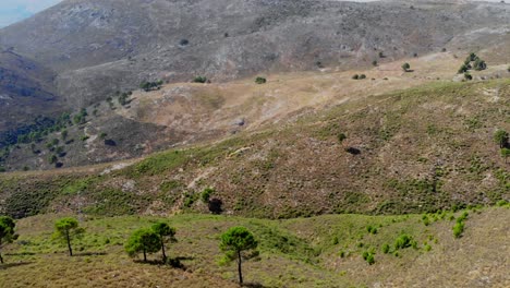 drone disparado desde los campos y el terreno en andalucía, españa