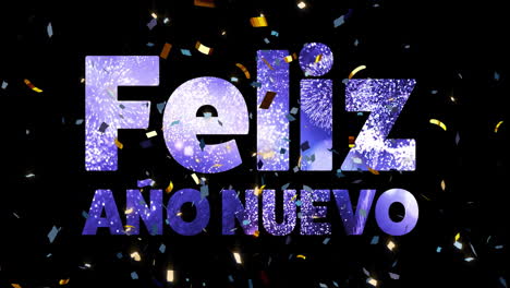 Animación-De-Texto-Feliz-Año-Nuevo-Y-Confeti-Sobre-Fondo-Negro