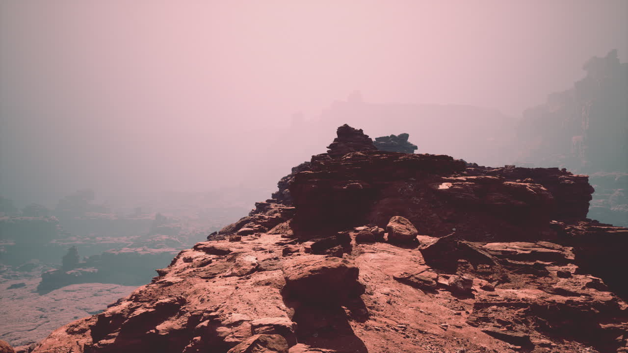 Mystic majesty a rocky outcropping embraced by enigmatic fog