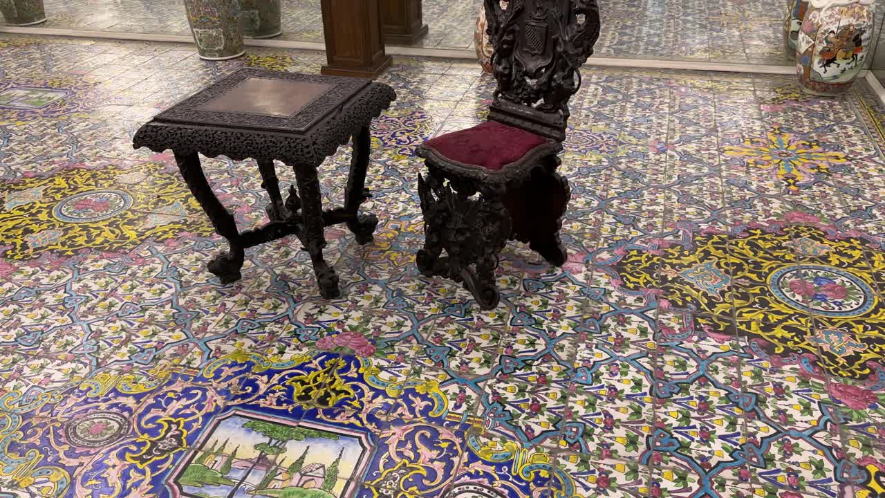 Persian tilework of Timurid architecture turquoise colorful domes mosaic art Islamic history Samarkand Silk Road cultural landmark heritage tomb religious site spiritual vibe Uzbekistan