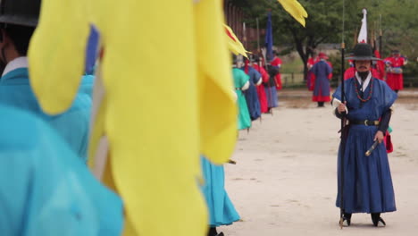 korean royal guards in ceremonial attire