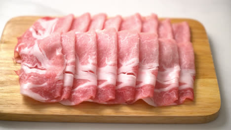 fresh raw pork sirloin sliced