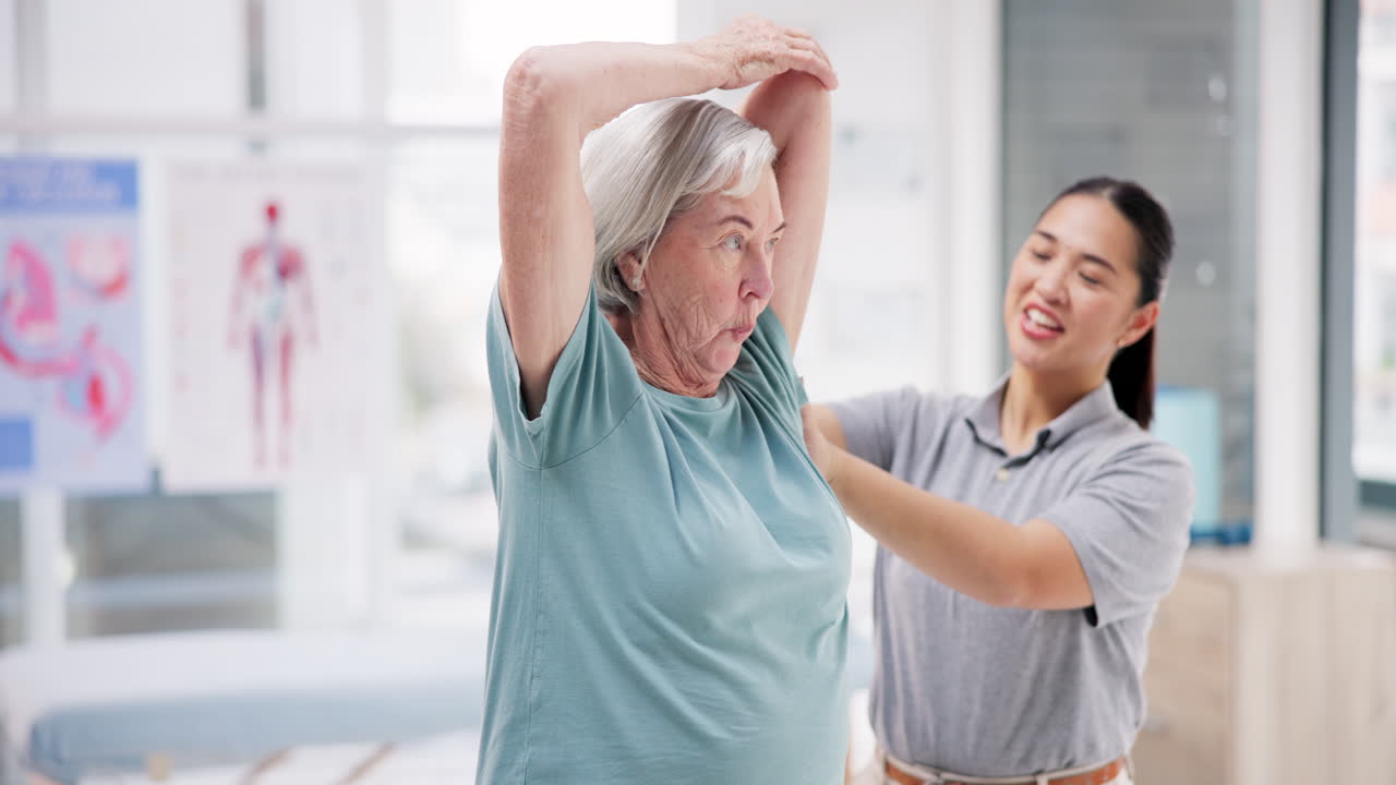 Physiotherapist, stretching