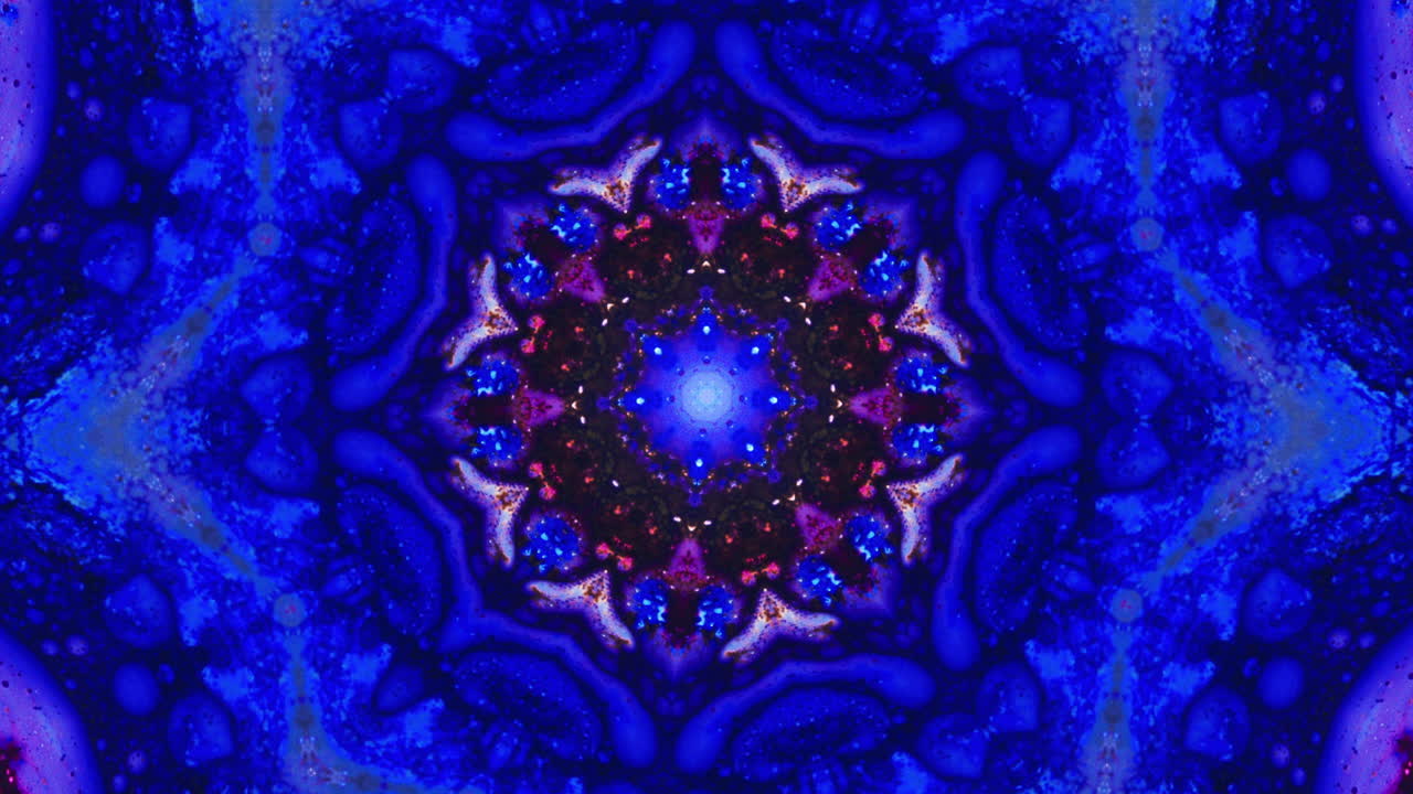 Abstract rossette-like kaleidoscope animated pattern