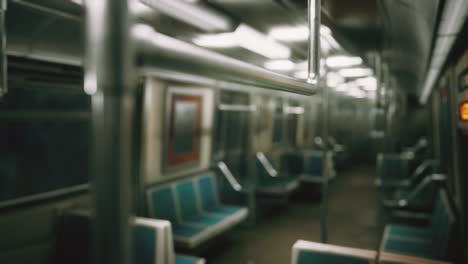 subway car in usa empty because of the coronavirus covid-19 epidemic