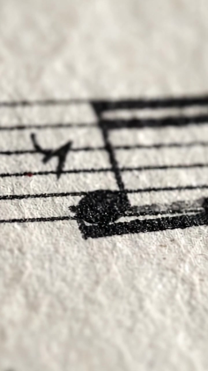 Exploring the Intricate Details of Sheet Music: A Close-Up View of Musical Notes and Staves Captured in Stunning Clarity