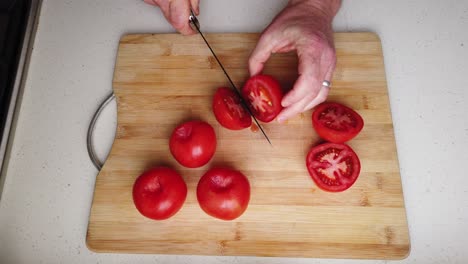 chef preparing tomatoes to eat