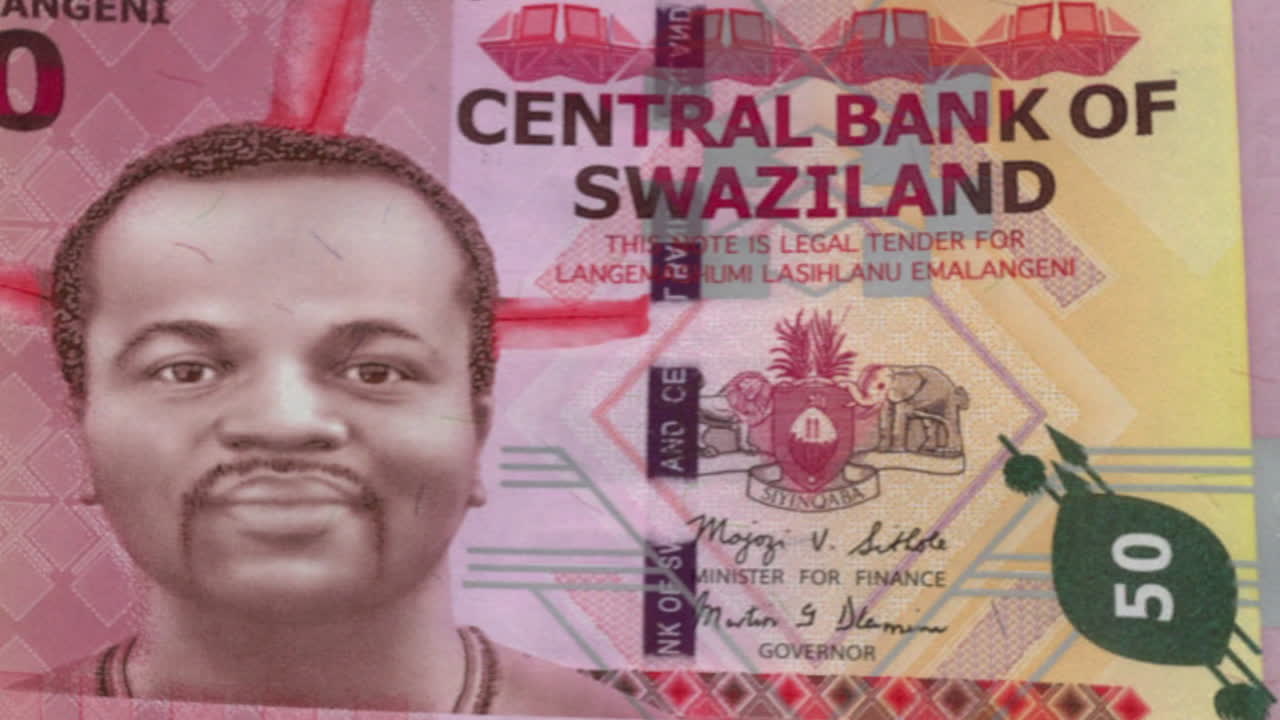 Swazi Lilangeni 50 Banknote with Green Screen Background