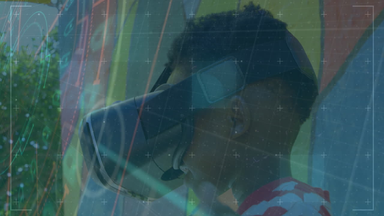 Animation of scope scanning over boy using vr headset