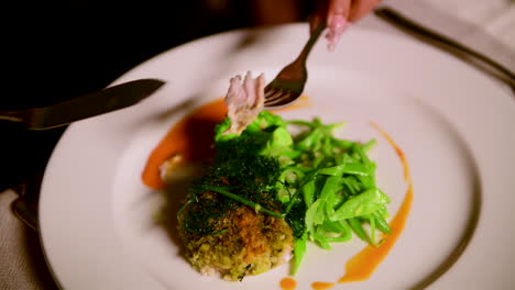 atún crujiente con verduras, groumet
