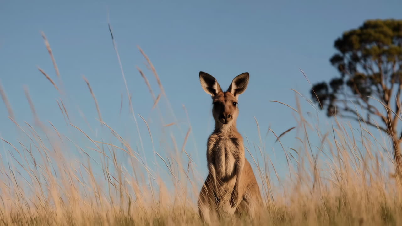 Kangaroo in a grassy field