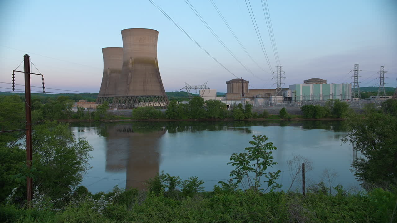 Three Mile Island Nuclear Facility in Pennsylvania USA, Early in the Morning