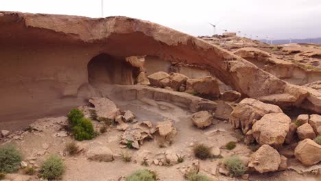 aerial view of the spectacular geological rock formation of arco de taja in tenerife without people